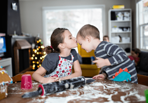 Siblings playing together